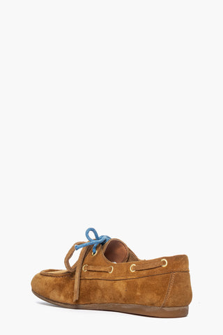Mocassino camoscio cuoio con lacci Chiara 1