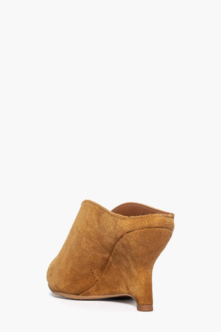Sabot camoscio cuoio con zeppa Flora 1