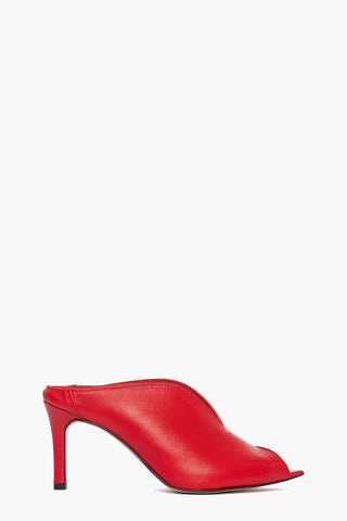 Sabot pelle rosso tacco 8.5 Mango 16
