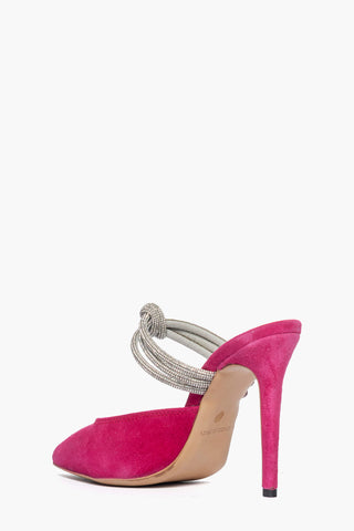 Sabot Sidney Lux camoscio fucsia con strass