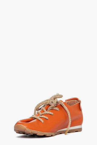 Scarpa pelle bottalata arancio con lacci Sushi 203