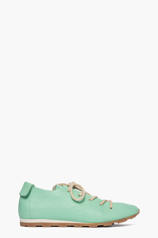Scarpa pelle bottalata verde marine con lacci Sushi 203