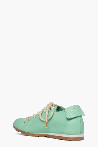 Scarpa pelle bottalata verde marine con lacci Sushi 203