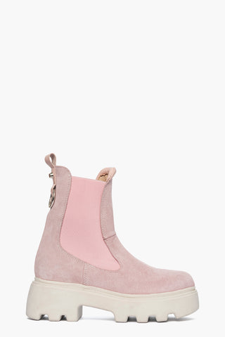 Stivaletti camoscio rosa Vienna con elastici