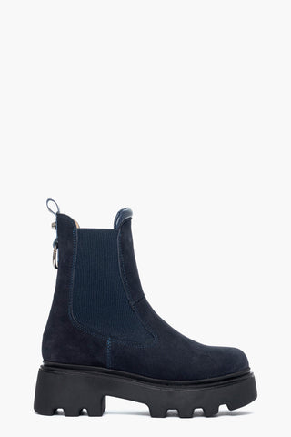 Stivaletti camoscio blu Vienna con elastici
