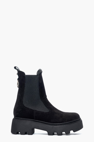 Stivaletti camoscio nero Vienna con elastici
