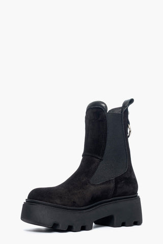 Stivaletti camoscio nero Vienna con elastici