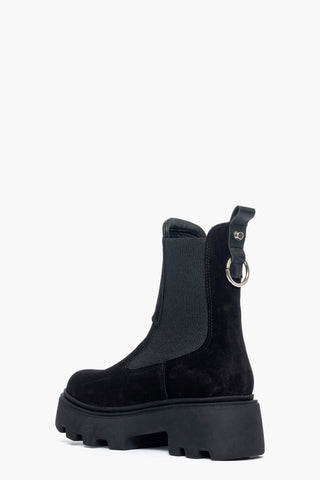 Stivaletti camoscio nero Vienna con elastici