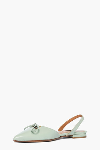 Bambolina pelle verde menta con fiocco 0202
