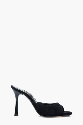 Mules camoscio nero tacco 10 ART. a288