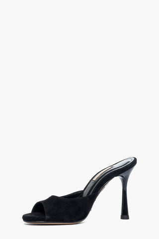 Mules camoscio nero tacco 10 ART. a288