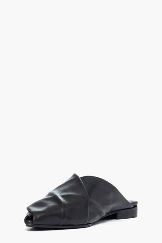 Ciabatta pelle nero Evelyn Incrocio
