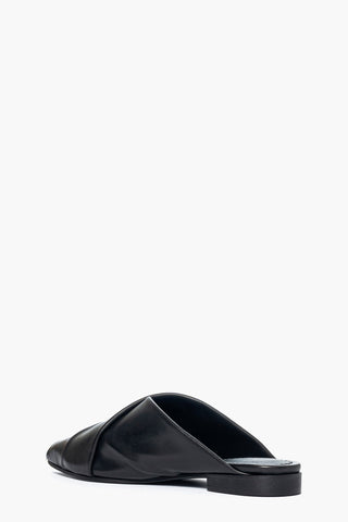 Ciabatta pelle nero Evelyn Incrocio