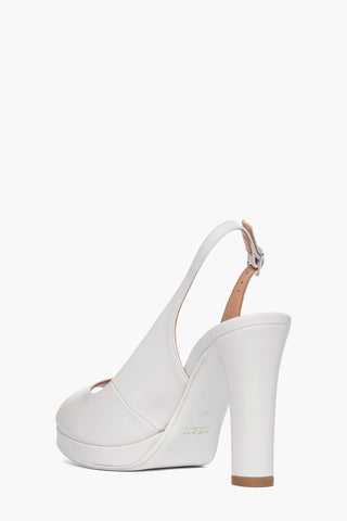 Chanel punta aperta con plateaux pelle bianco Linea Sposa tacco 10 ART. 906