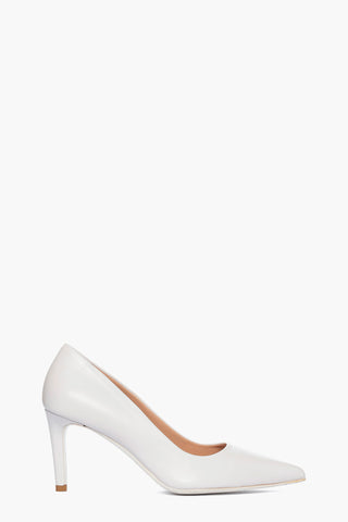 Décolleté pelle bianco Linea Sposa tacco 7.5 Art. 904