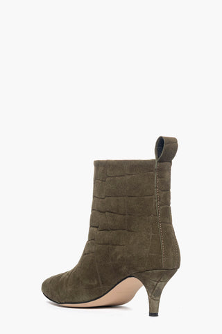Stivaletti camoscio cocco verde militare 2504 tacco 6