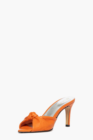 Sabot pelle arancio Mango Fiocco