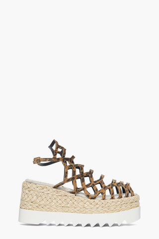 Sandalo zeppa Dolly pelle animalier