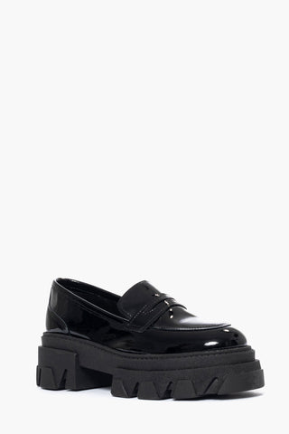 Wake 20 black patent moccasins