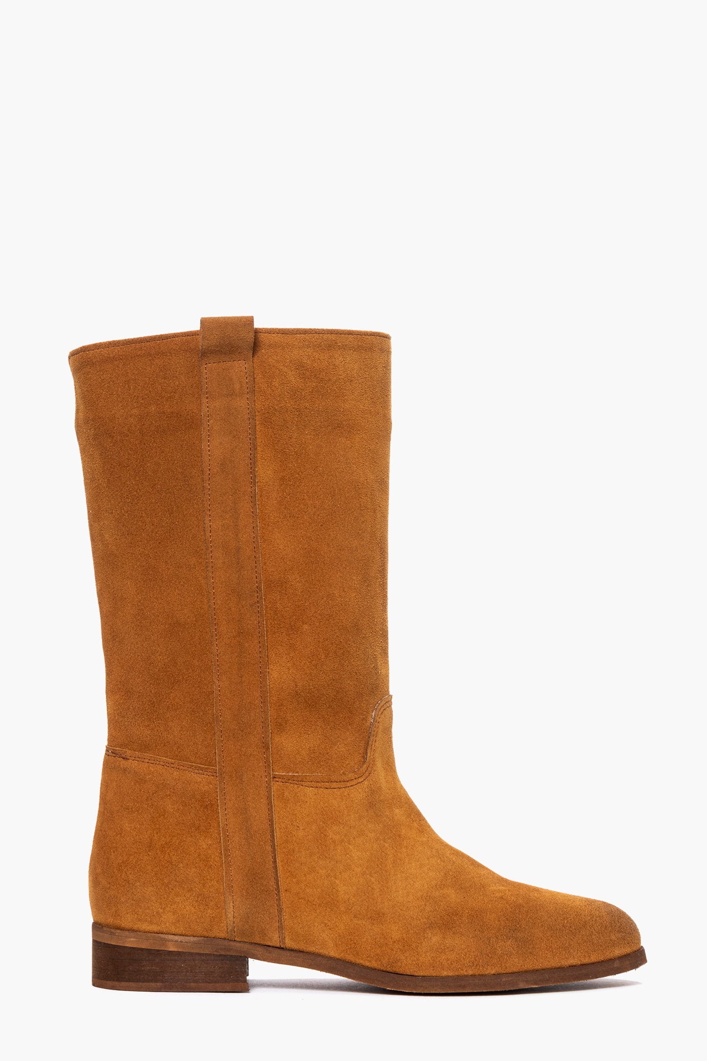 Stivali 282 camoscio cuoio al polpaccio – Lia Diva