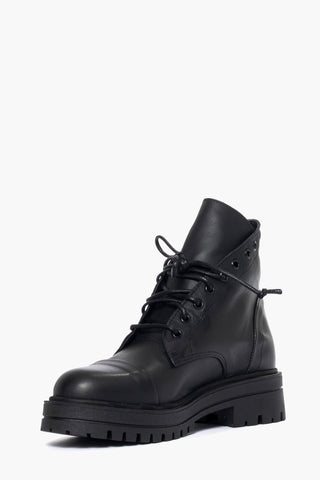 Ramona 1 black leather ankle boots