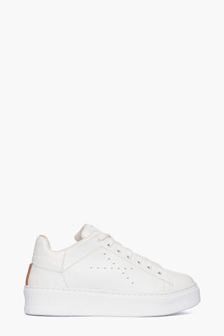 Sneakers pelle bianco e pelle cuoio Joyce 3