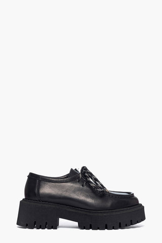 Scarpa pelle nero con laccio Boomerang London