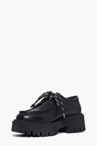 Scarpa pelle nero con laccio Boomerang London