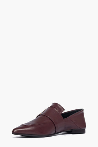 Nali - Scarpe Basse con Placca in Pelle Borgogna