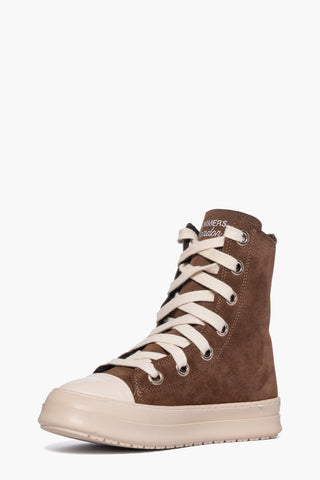 Tore Over - Sneakers camoscio marrone laccio sottile beige