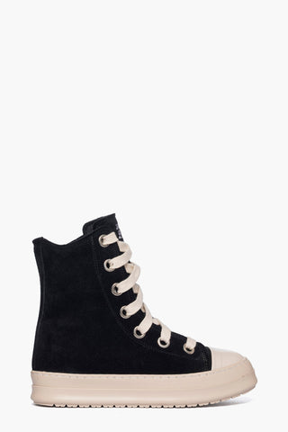 Tore Over - Sneakers camoscio nero lacci sottile beige