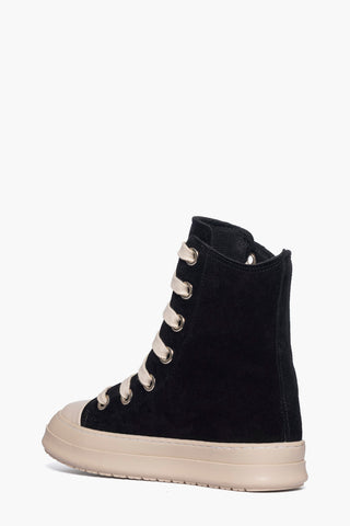 Tore Over - Sneakers camoscio nero lacci sottile beige