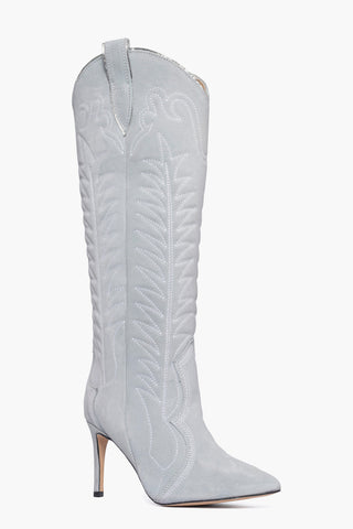 Cream suede boots with Las Vegas embroidery