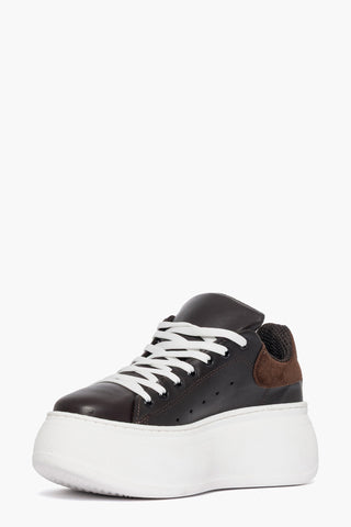 Sneakers pelle testa di moro e camoscio Lexa Two