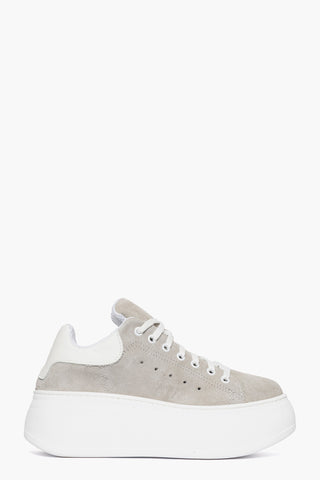 Sneakers camoscio grigio chiaro e pelle bianco Lexa Two