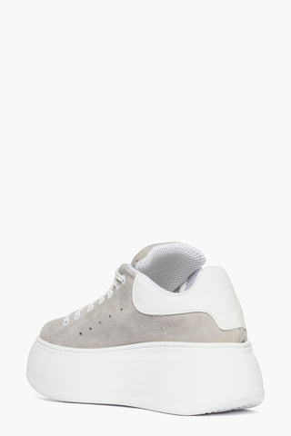 Sneakers camoscio grigio chiaro e pelle bianco Lexa Two