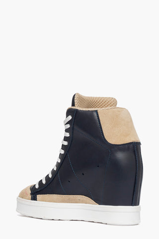 Sneakers pelle blu e camoscio beige Uppside 2