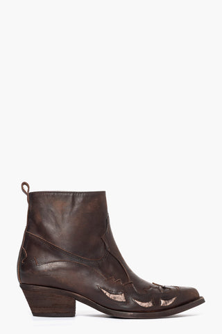 Stivaletti nabuk marrone e pitone Oldwest black 2