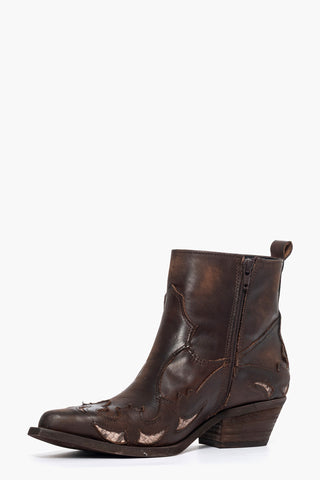 Stivaletti nabuk marrone e pitone Oldwest black 2