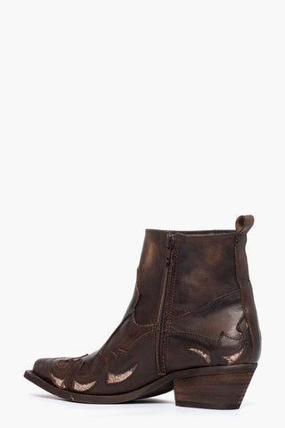 Stivaletti nabuk marrone e pitone Oldwest black 2