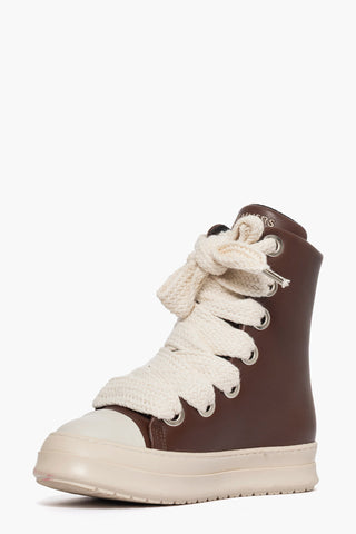 Sneakers pelle testa di moro e laccio doppio Tore Over