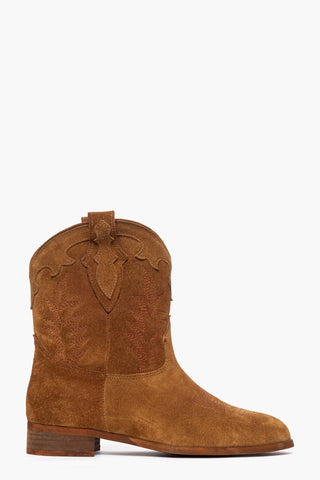 Stivaletti camoscio cuoio con ricami 298