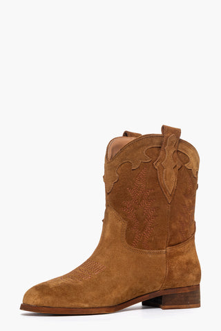 Stivaletti camoscio cuoio con ricami 298