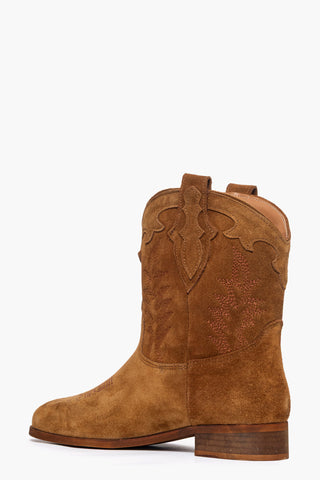 Stivaletti camoscio cuoio con ricami 298