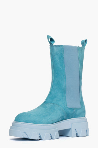 Stivaletti Wake 12 camoscio celeste con elastici