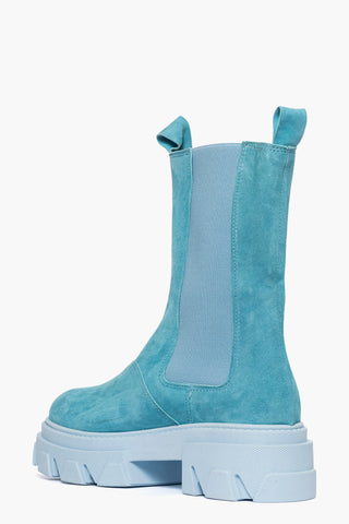 Stivaletti Wake 12 camoscio celeste con elastici