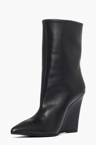 Stivaletti pelle nero con zeppa 1790