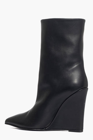 Stivaletti pelle nero con zeppa 1790