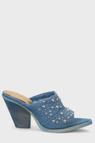 Gabriella Mala light studded denim sabot