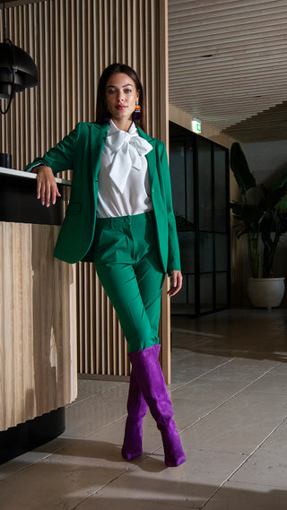 Tailleur verde prato avvitato Celine